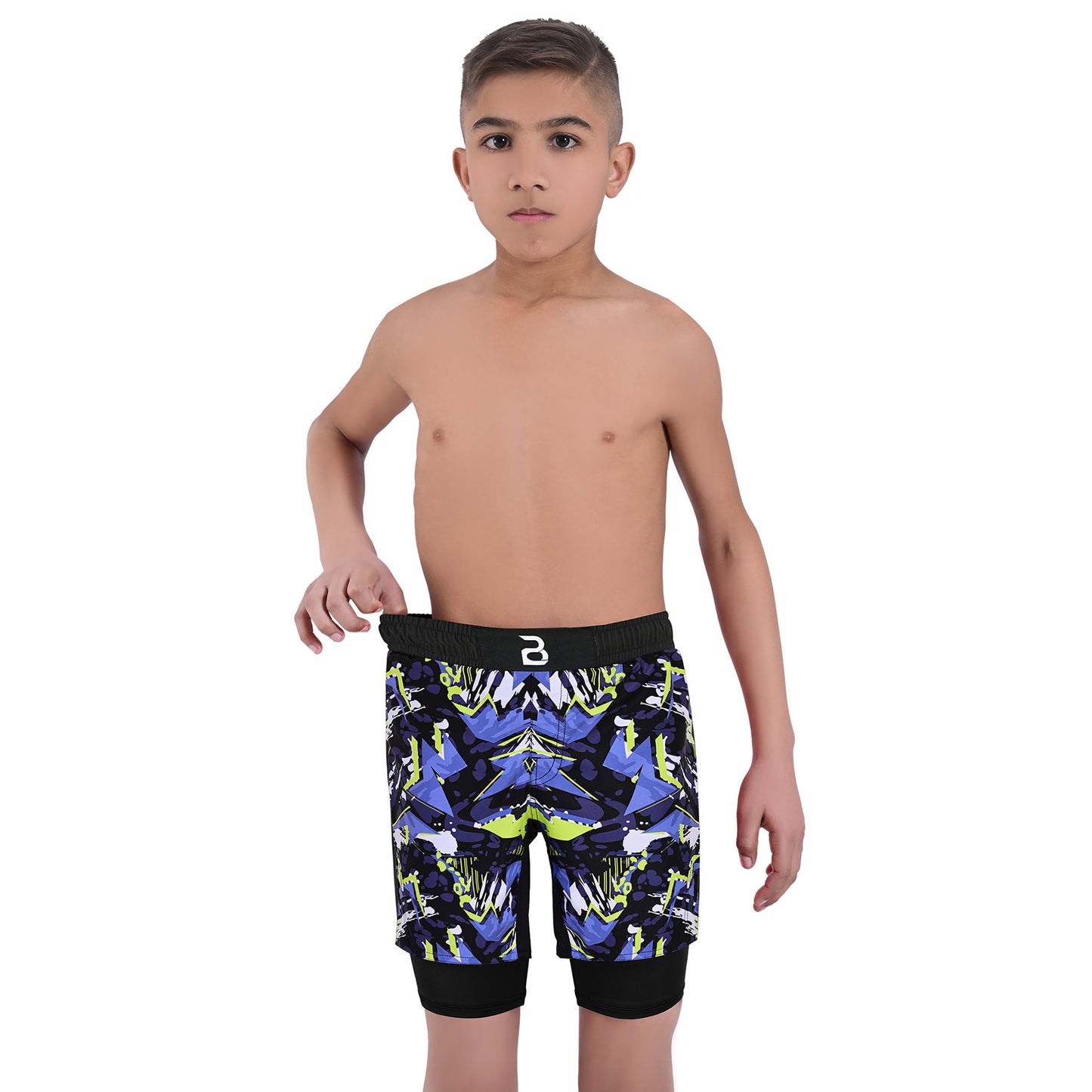 2BOLD Kids Camo Strike 2-in-1 Hybrid Shorts – Built for Power, Endurance & Style