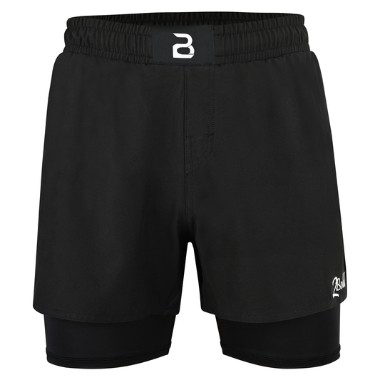 2BOLD Youth Black Hybrid Athletic Shorts | Compression Lined Boys Sports Shorts