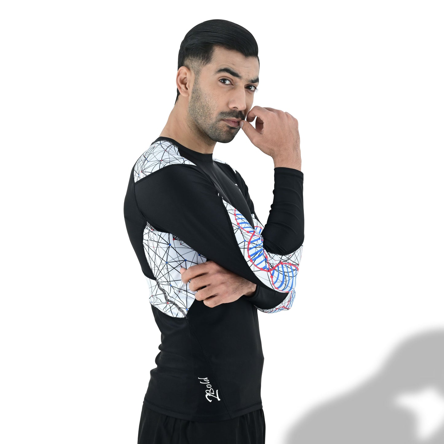 2BOLD Men Black MMA Long Sleeve Rash Guard
