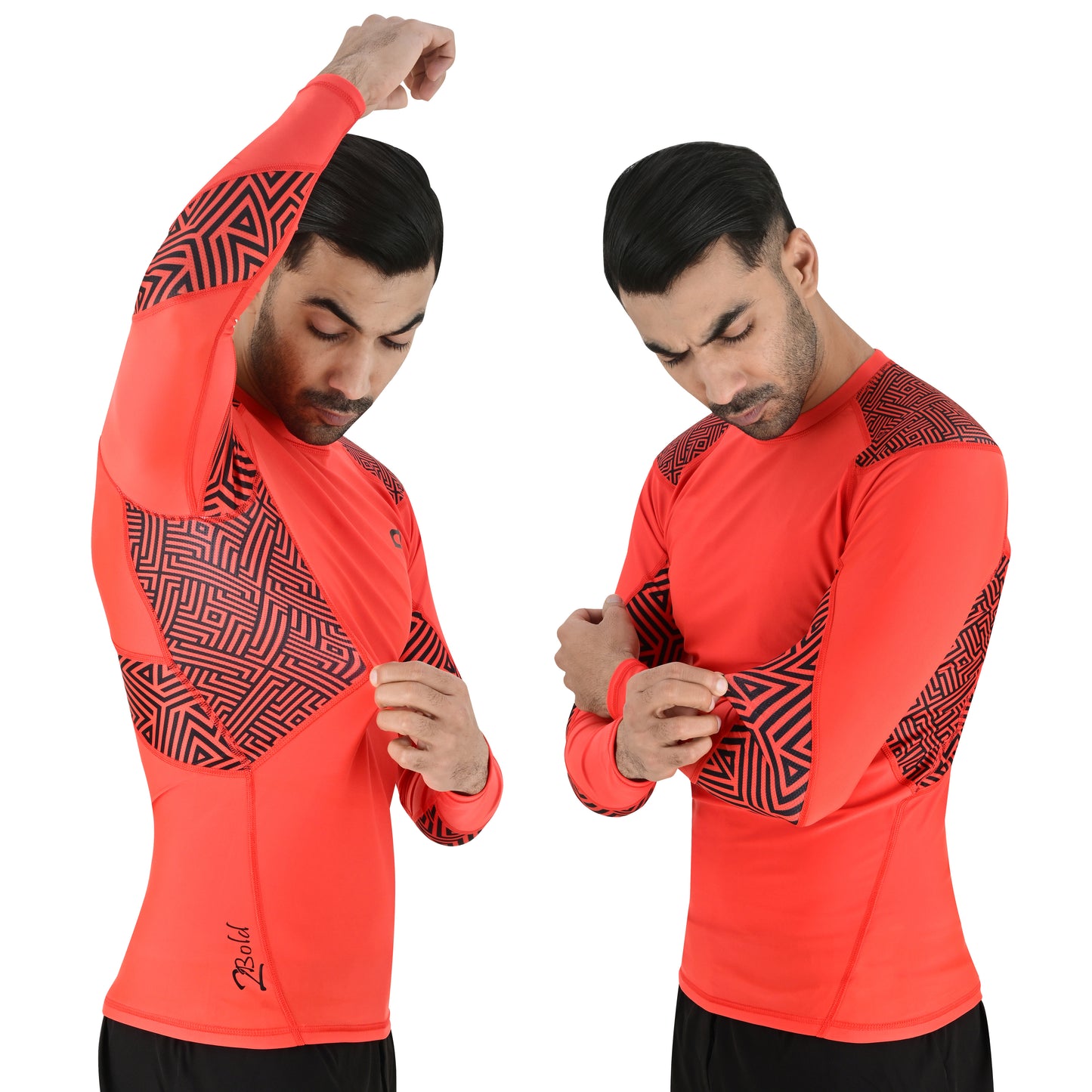 2BOLD Orange No Gi Jiu Jitsu Rash Guard For Men