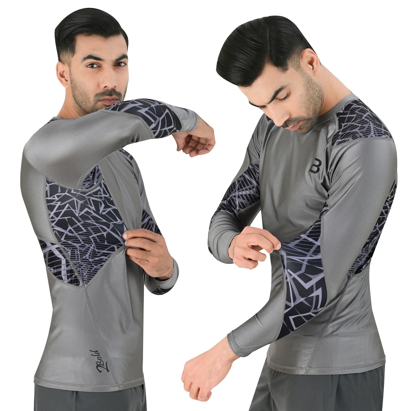 2BOLD Grey Men’s No Gi Jiu Jitsu Rashguard Shirt For Men
