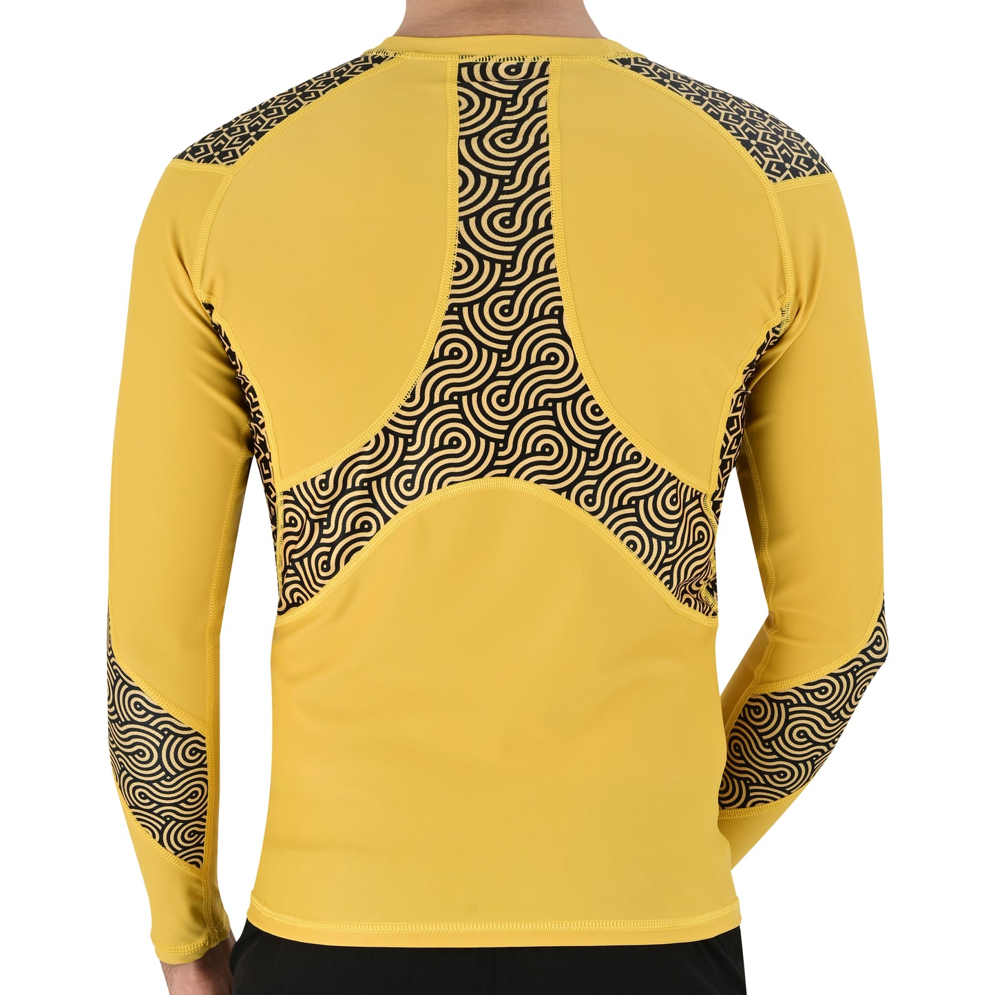 2BOLD Men’s Yellow Long Sleeve BJJ Rash Guard Swim Shirt