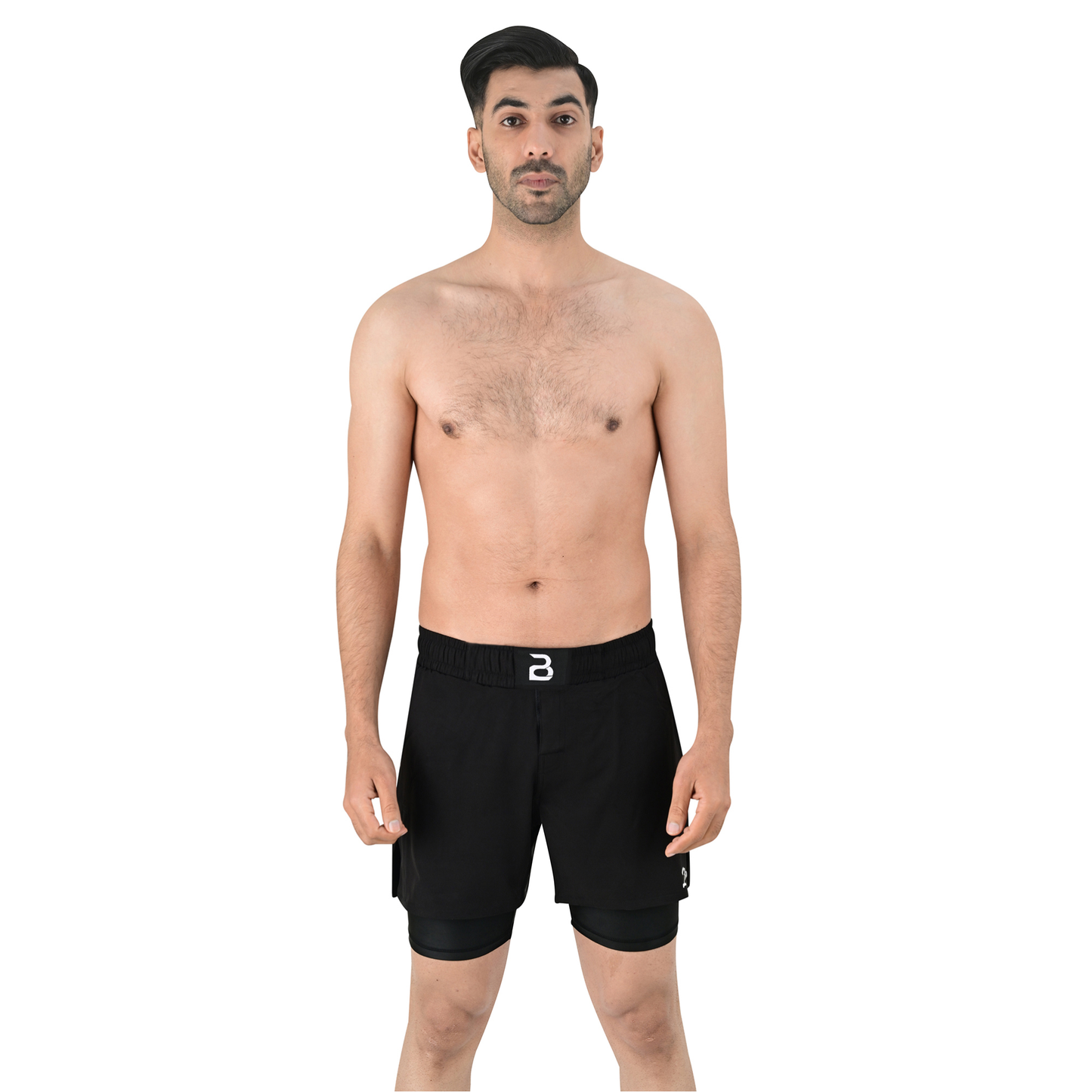 2BOLD Men’s Black Compression Lined Workout Shorts – MMA, Gym, Running