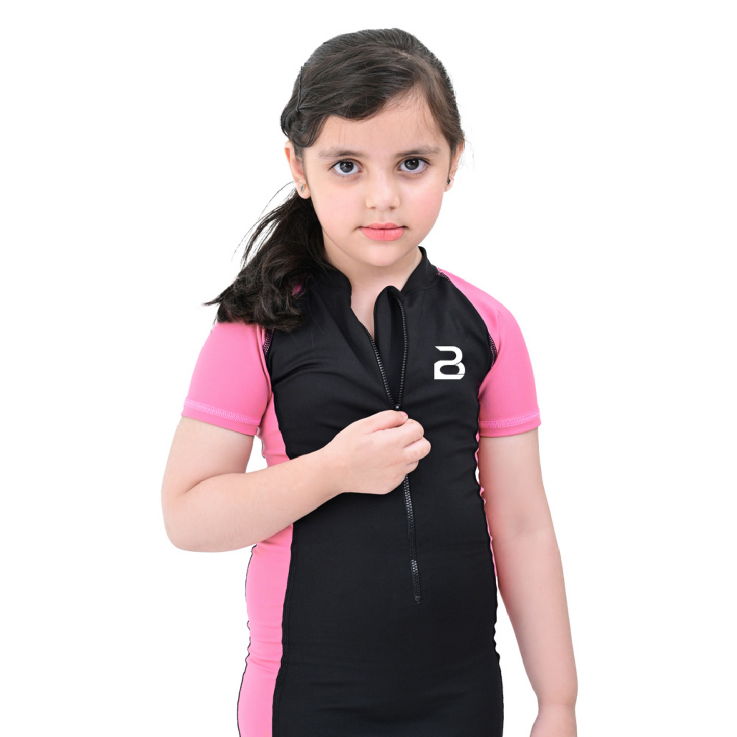 2Bold Pink Kids Swim Suit with Zipper – Quick-Dry UV Swim Shirt for Boys & Girls