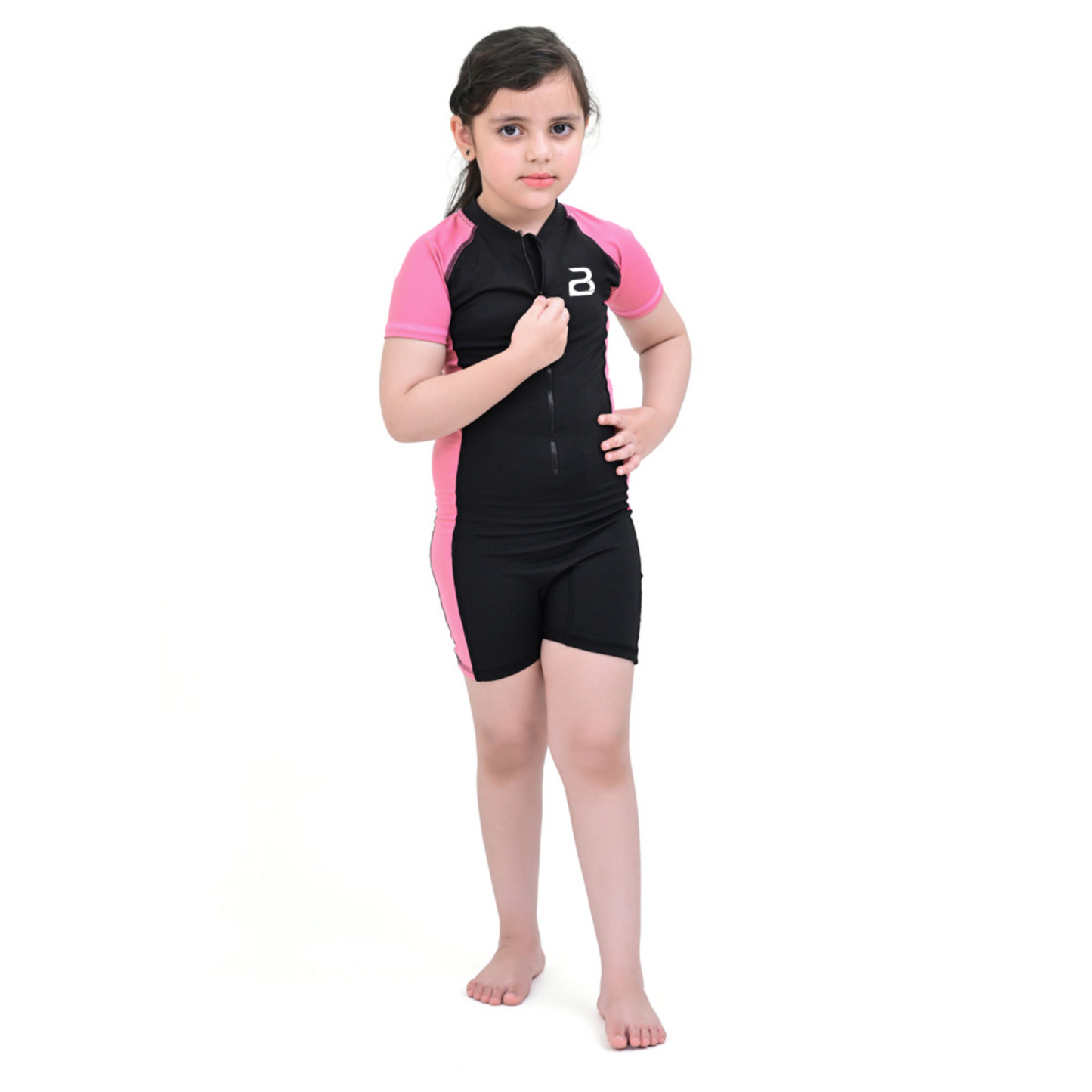 2Bold Pink Kids Swim Suit with Zipper – Quick-Dry UV Swim Shirt for Boys & Girls