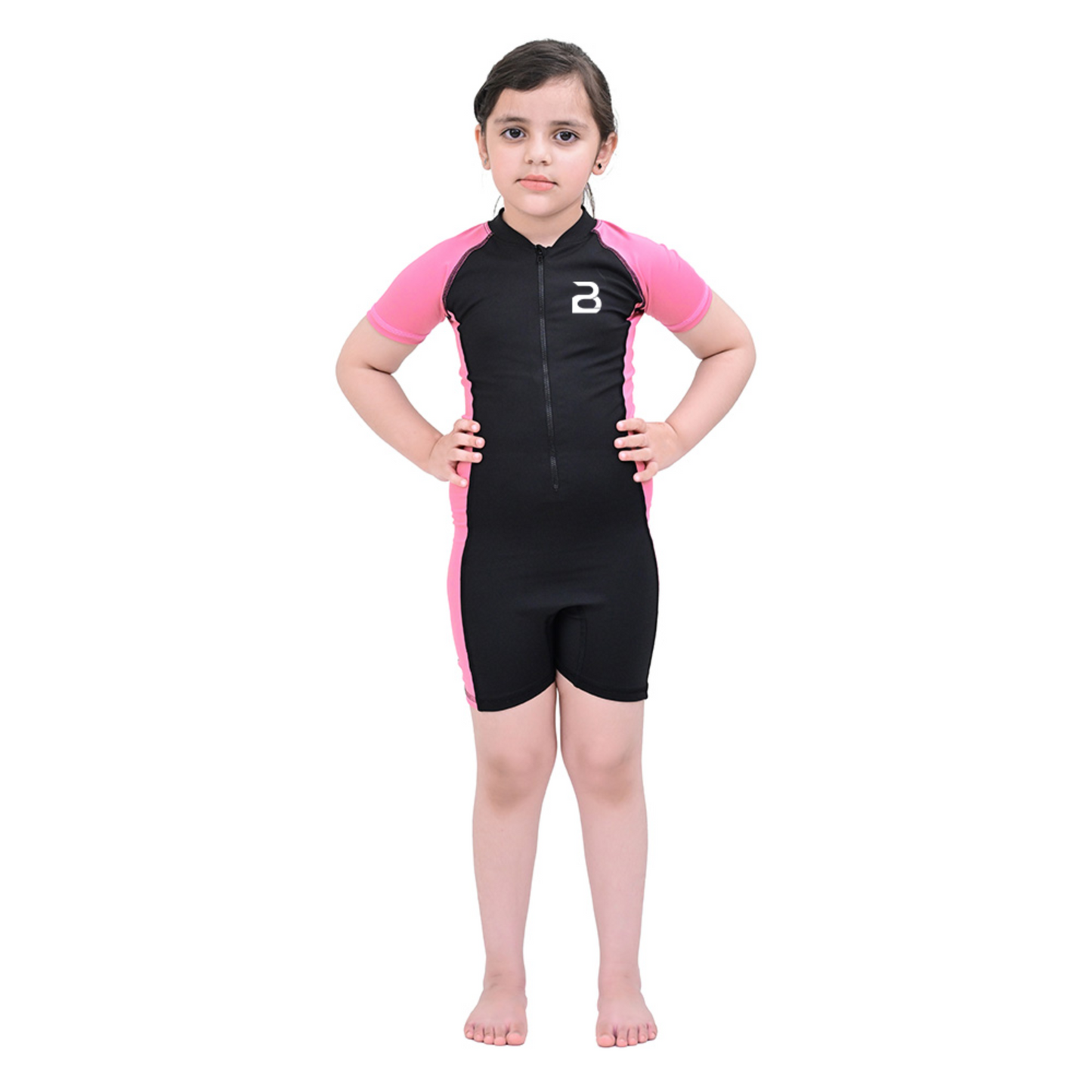 2Bold Pink Kids Swim Suit with Zipper – Quick-Dry UV Swim Shirt for Boys & Girls