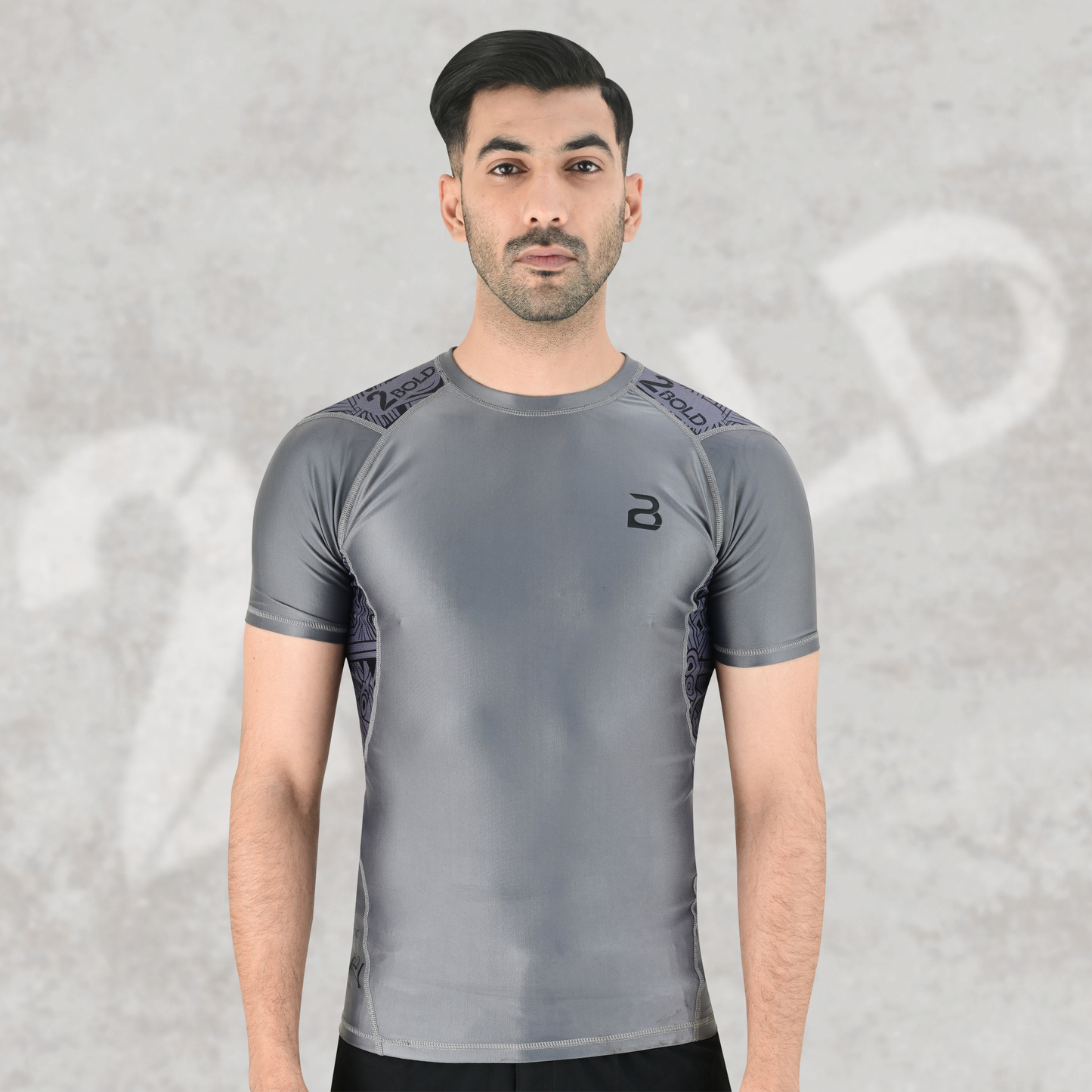 2BOLD Men’s Grey No-Gi Jiu Jitsu Rash Guard | BJJ & MMA Performance Top