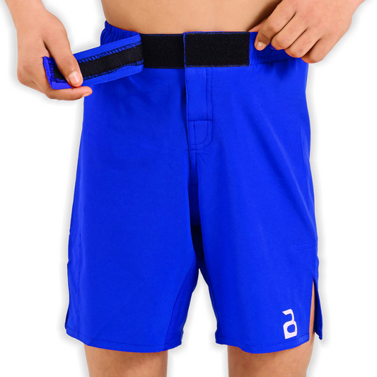 Youth MMA Blue Grappling Shorts – Kids BJJ No-Gi Fight Shorts for Training & Competition
