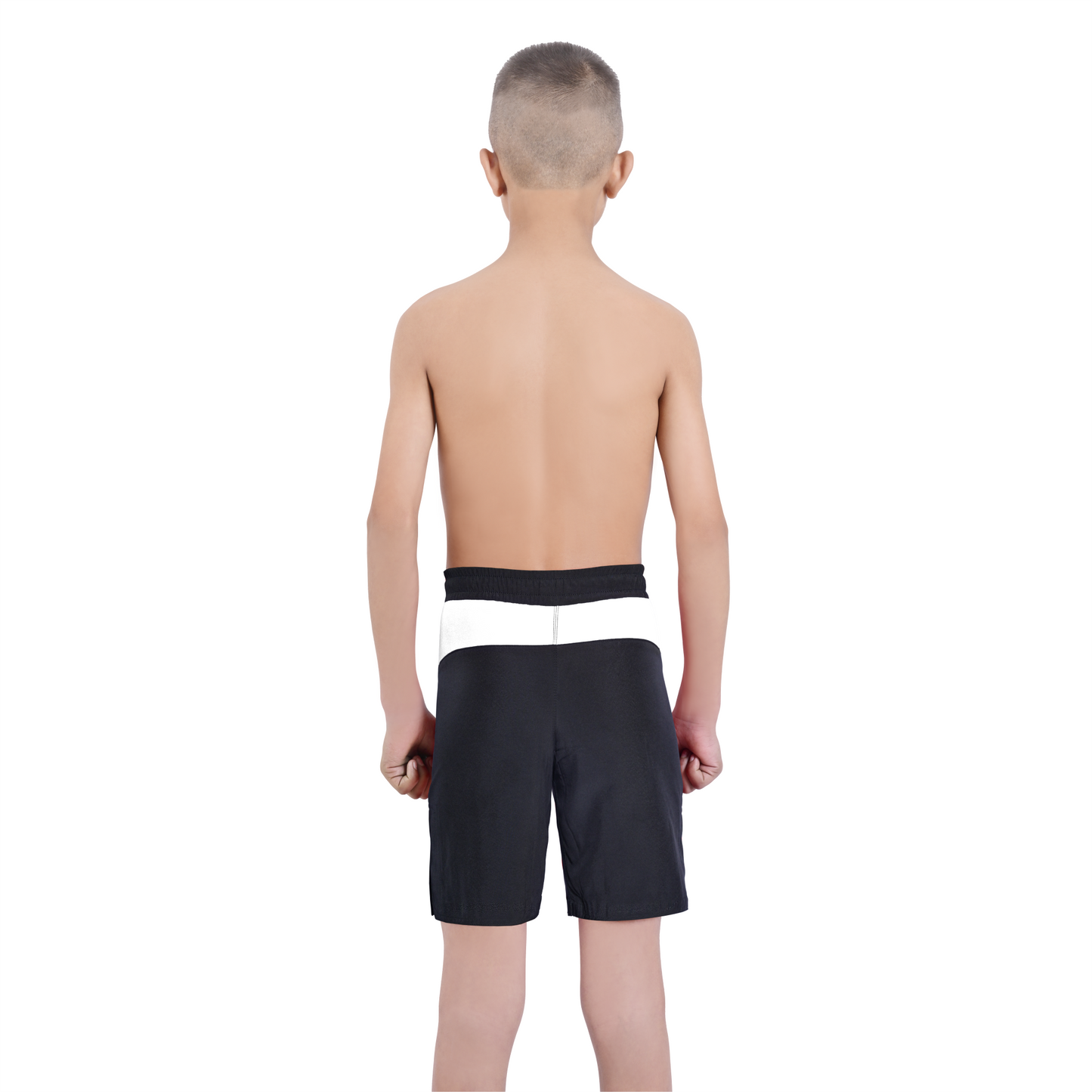 Youth Mma White\Black Shorts – Kids BJJ No-Gi Fight Shorts for Training & Competition