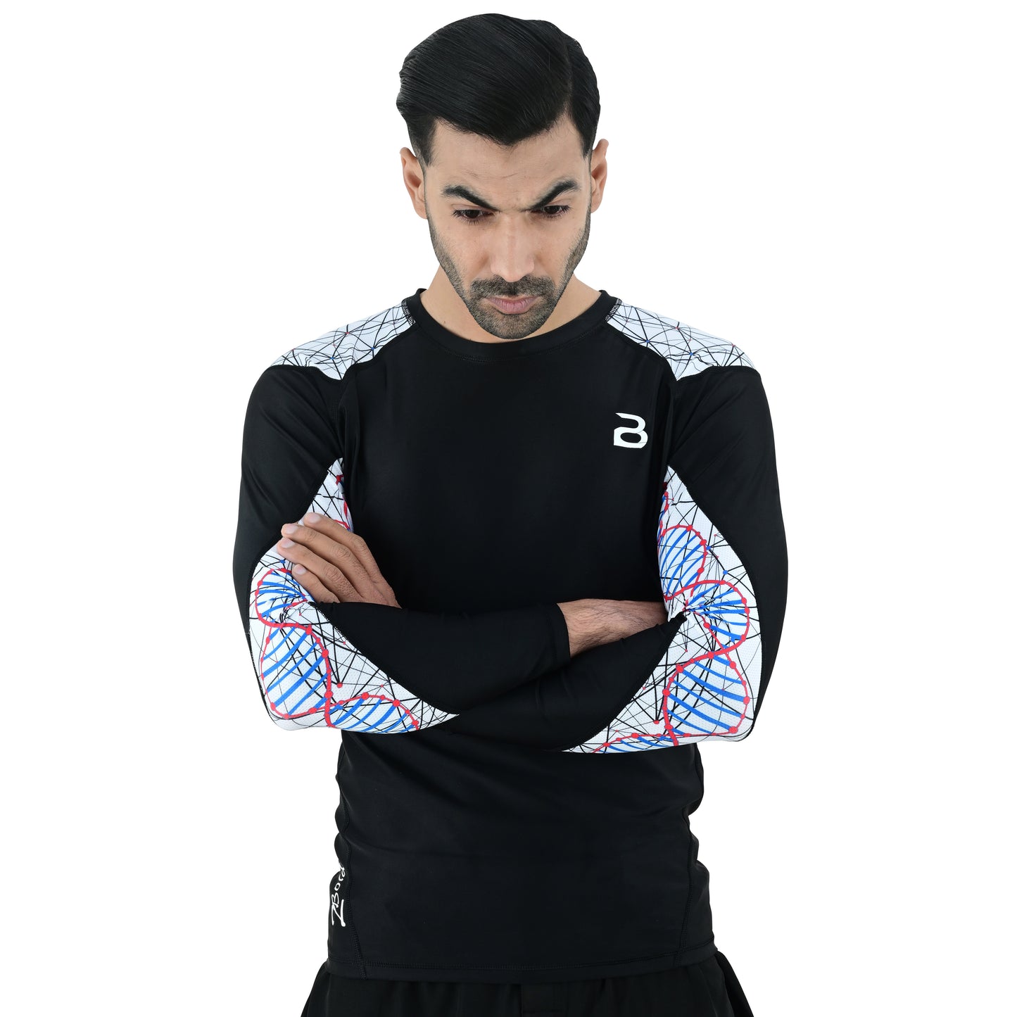 2BOLD Men Black MMA Long Sleeve Rash Guard