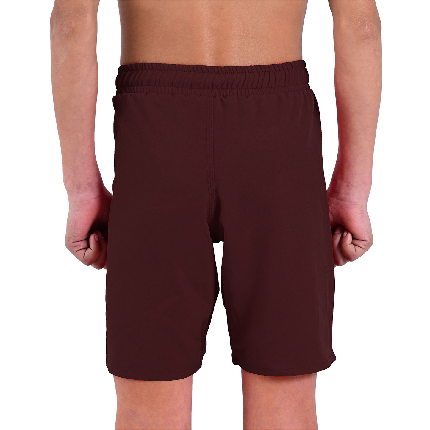Youth MMA Burgundy Grappling Shorts – Kids BJJ No-Gi Fight Shorts for Training & Competition
