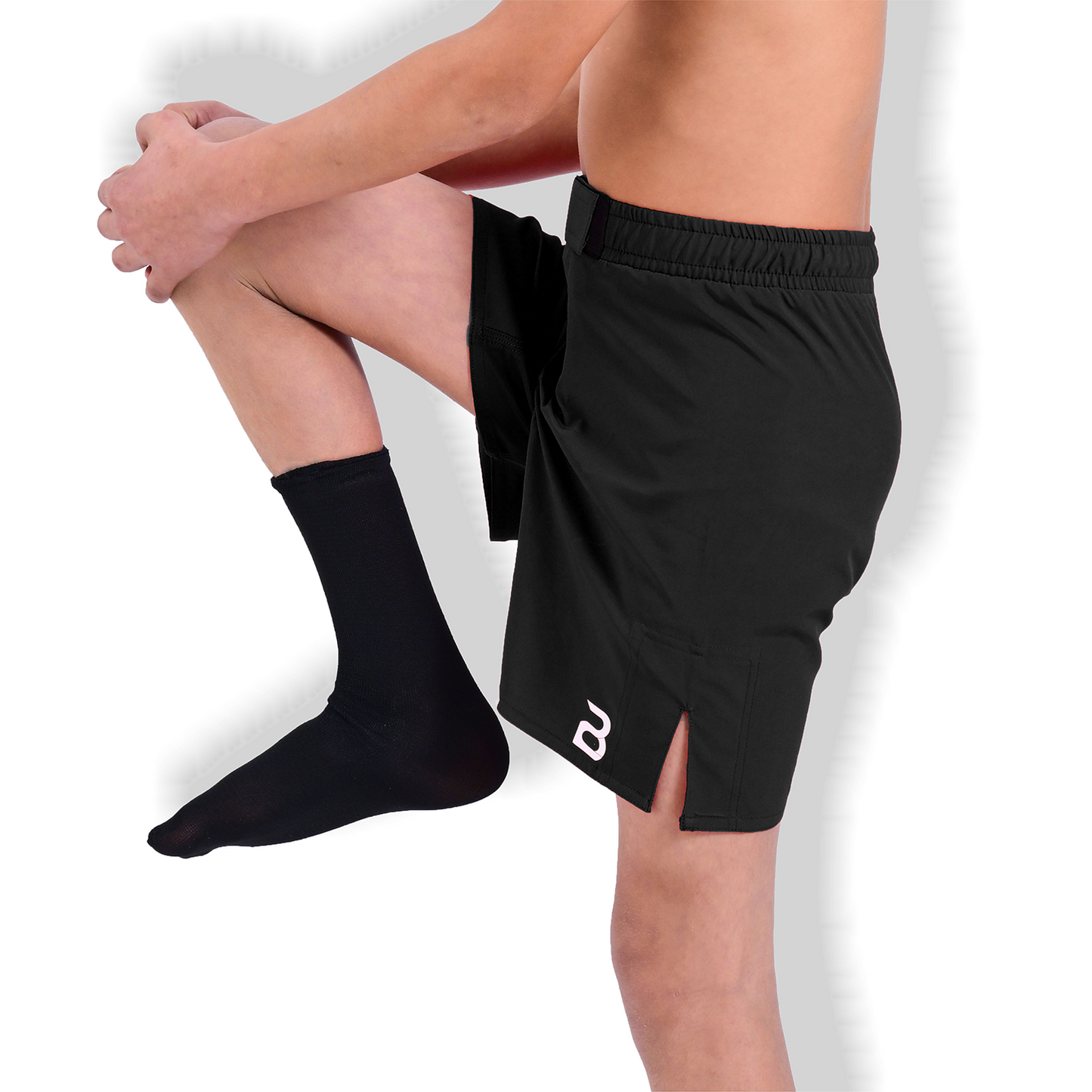 Youth MMA Black Grappling Shorts – Kids BJJ No-Gi Fight Shorts for Training & Competition