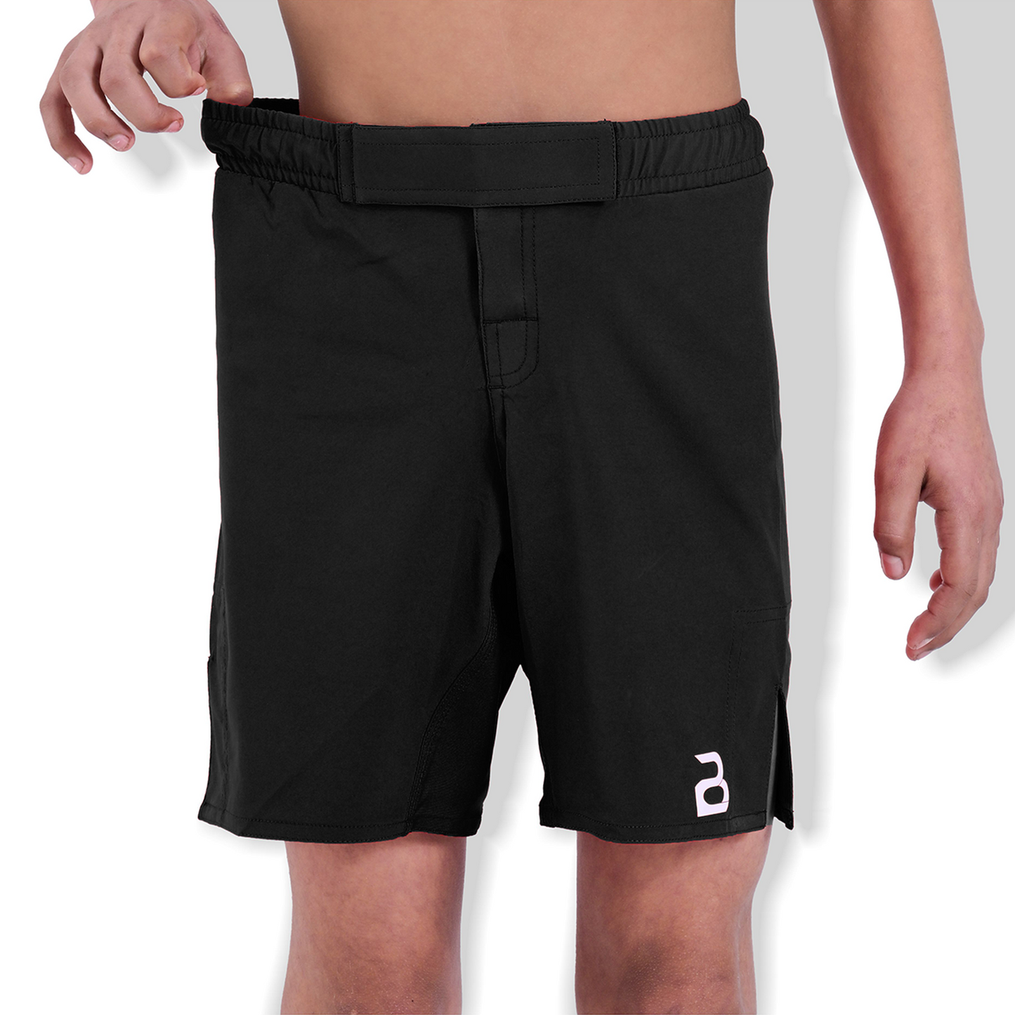 Youth MMA Black Grappling Shorts – Kids BJJ No-Gi Fight Shorts for Training & Competition