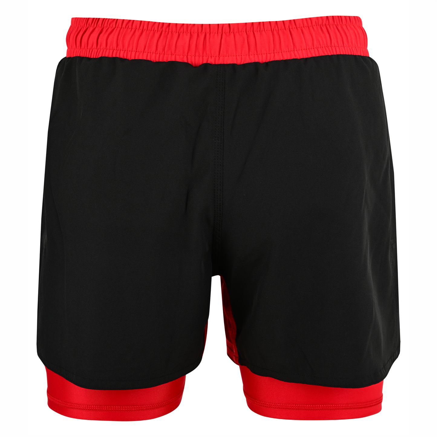 2BOLD Youth Red Black Hybrid Athletic Shorts | Compression Lined Boys Sports Shorts
