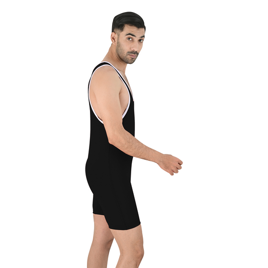2Bold Simple Black Wrestling Singlet for Men – BJJ, MMA, No-Gi, Grappling Compression Suit