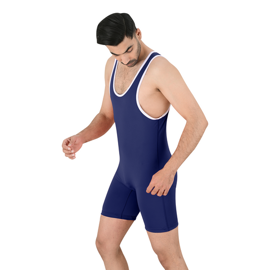 2Bold Simple Blue Wrestling Singlet for Men – BJJ, MMA, No-Gi, Grappling Compression Suit