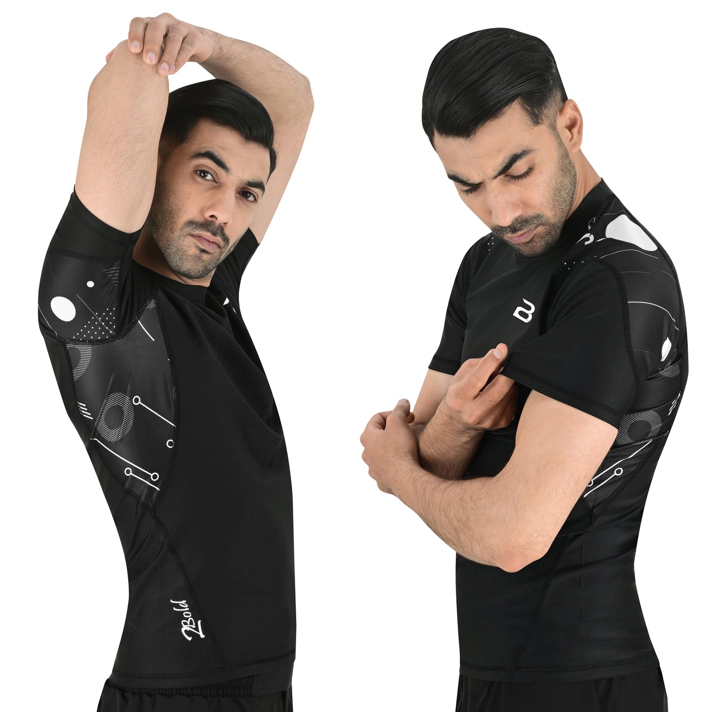 2BOLD Men’s Black Rash Guard – Jiu Jitsu Compression Fightwear Shirt