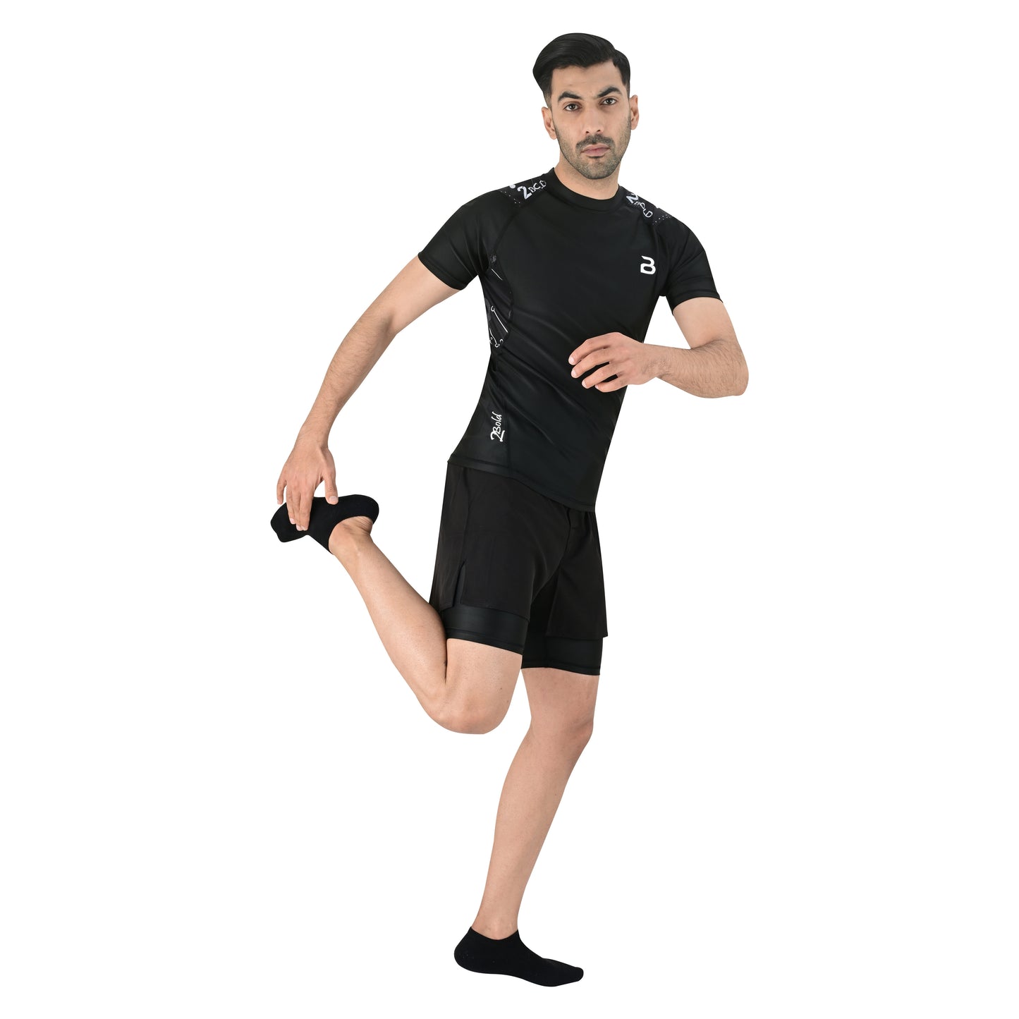 2BOLD Men’s Black Rash Guard – Jiu Jitsu Compression Fightwear Shirt