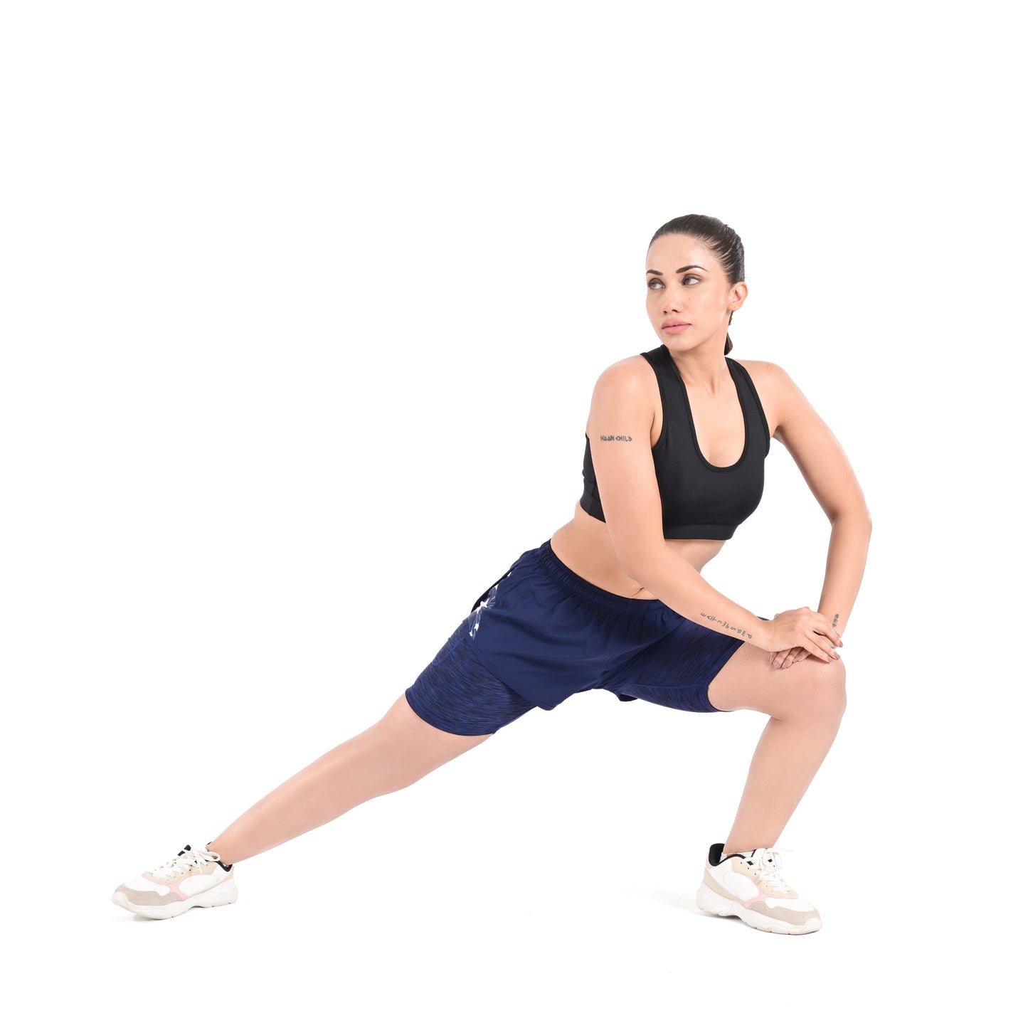 2Bold Navy blue Women’s 2-in-1 Running & MMA Training Shorts – Compression Liner With Phone Pockets