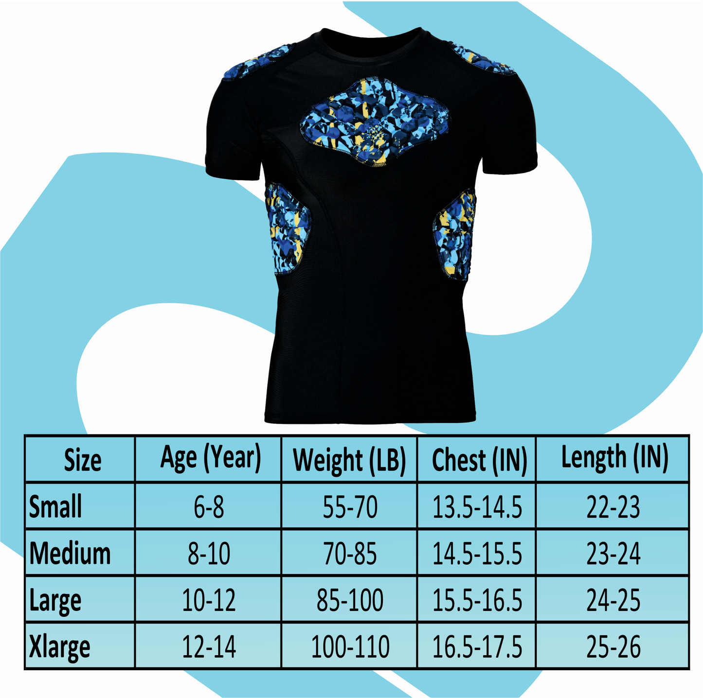 Black Kids Padding padding Shirt Blue