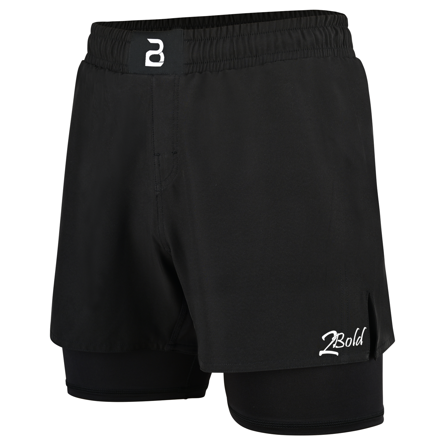 2BOLD Youth Black Hybrid Athletic Shorts | Compression Lined Boys Sports Shorts