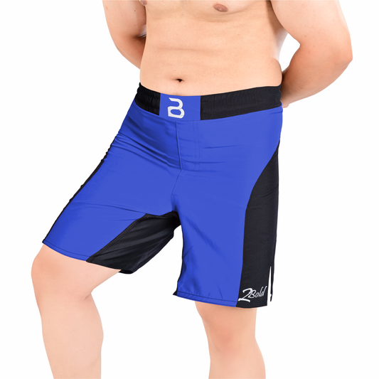 MMA Black-Blue Grappling Shorts –BJJ, Jiu Jitsu, Muay Thai, Training Fight Shorts for Men