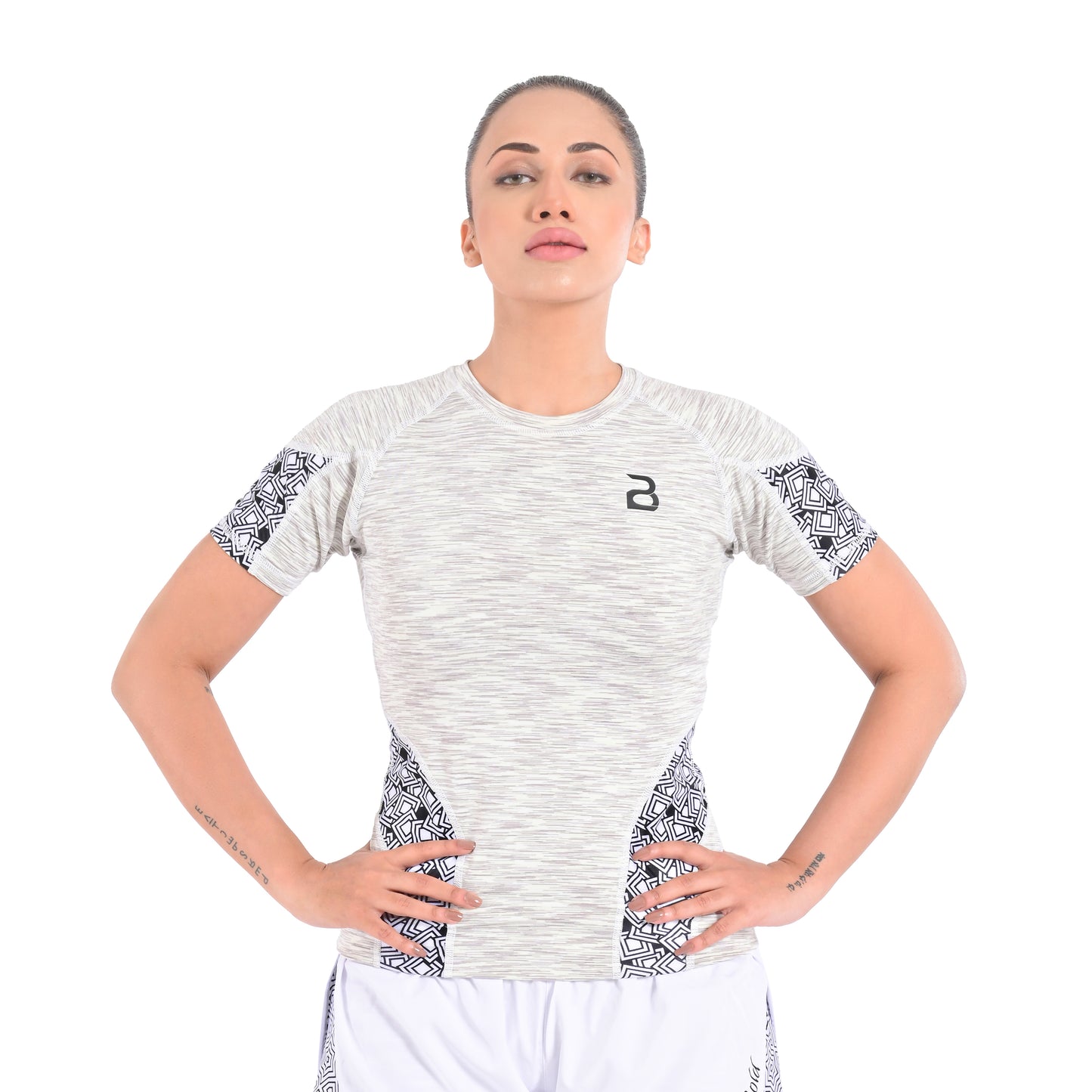 2Bold White Women’s Rash Guard –Long Sleeve Compression Shirt for MMA, BJJ, Yoga, Surf, Running & Gym Training Women Half sleeve Rash guard
