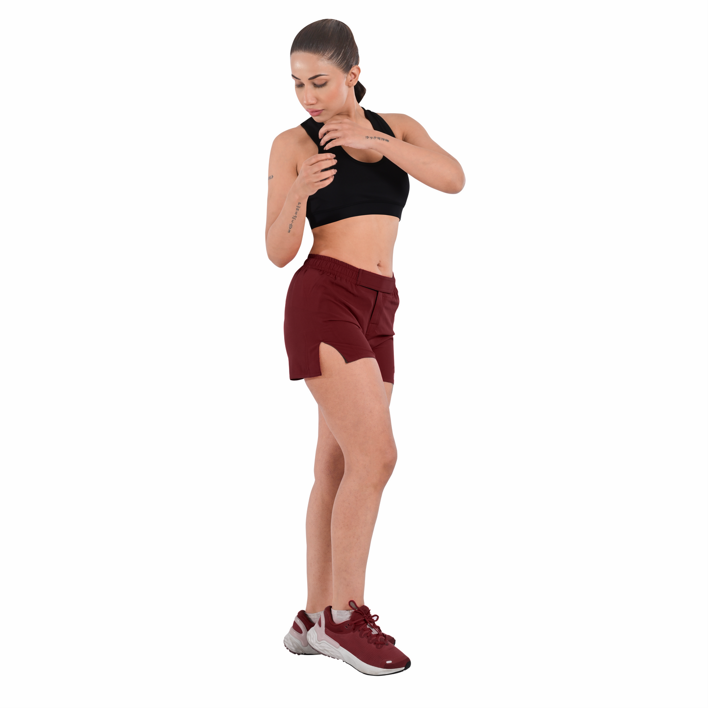 2BOLD Burgundy Women’s MMA Grappling Shorts – BJJ, No-Gi, Muay Thai, Yoga, Training & Workout Shorts
