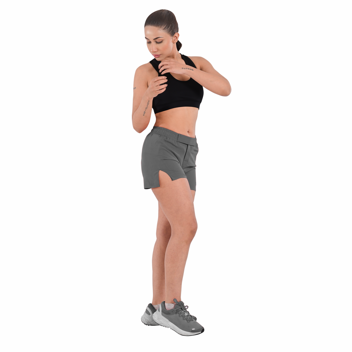 2BOLD Gray Women’s MMA Grappling Shorts – BJJ, No-Gi, Muay Thai, Yoga, Training & Workout Shorts