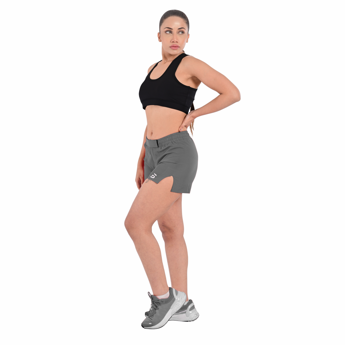 2BOLD Gray Women’s MMA Grappling Shorts – BJJ, No-Gi, Muay Thai, Yoga, Training & Workout Shorts