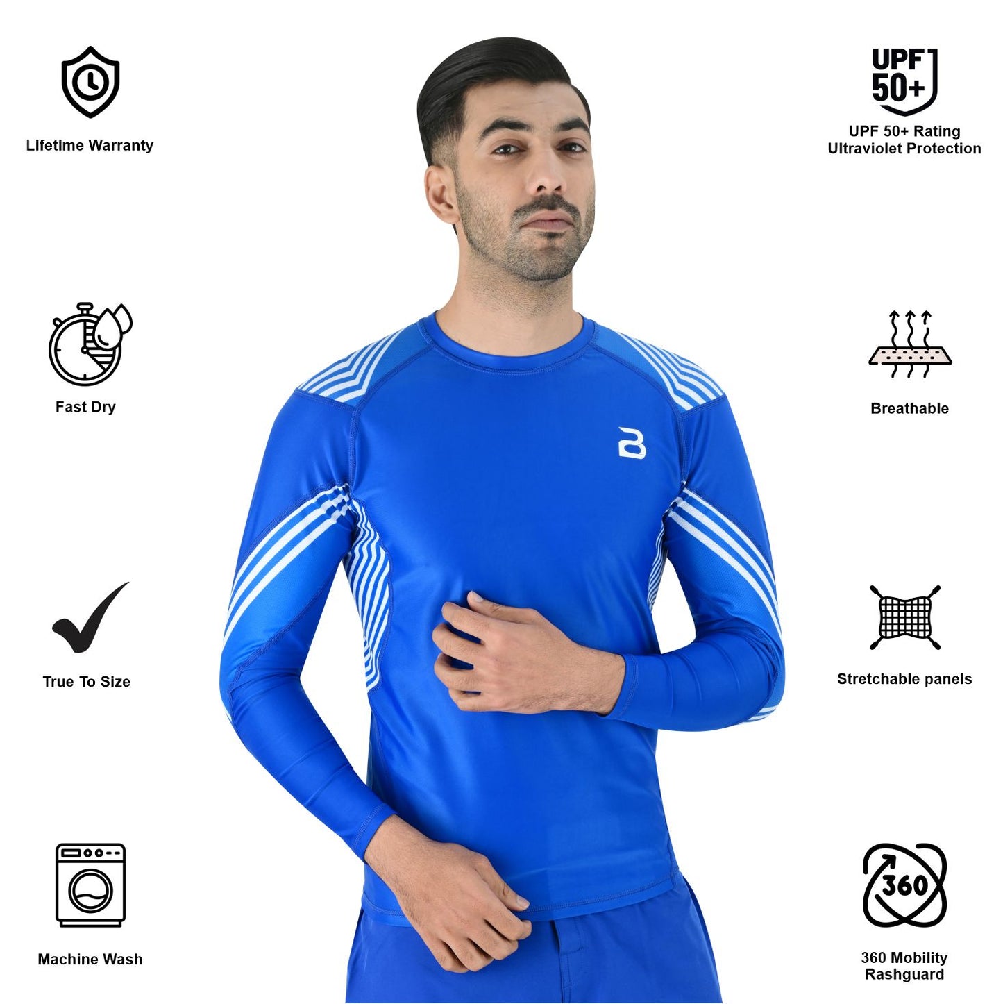 2BOLD Men’s Blue Brazilian Jiu Jitsu Rash Guards
