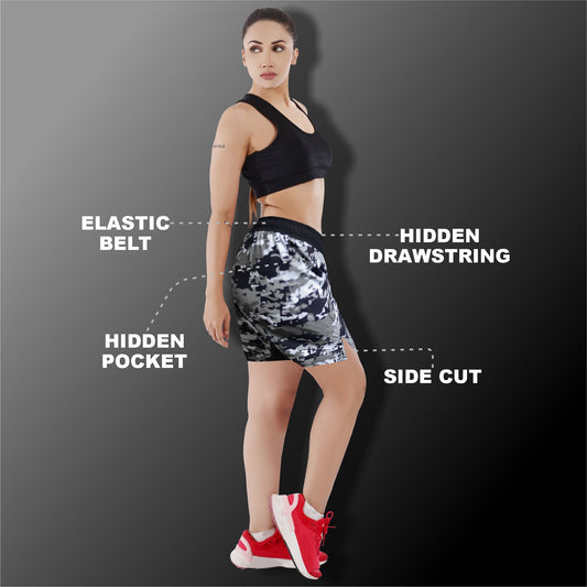 2BOLD Green Camo Shorts for Women