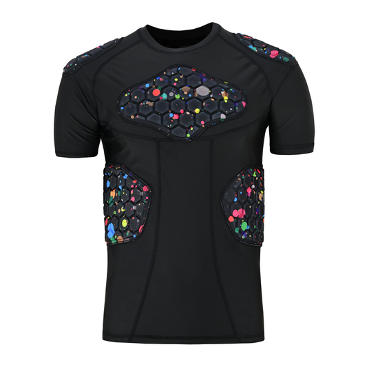 Adult Combat Sports Padded Compression Shirt for Football, Basketball, Lacrosse – Chest & Rib Protector for Combat Sports