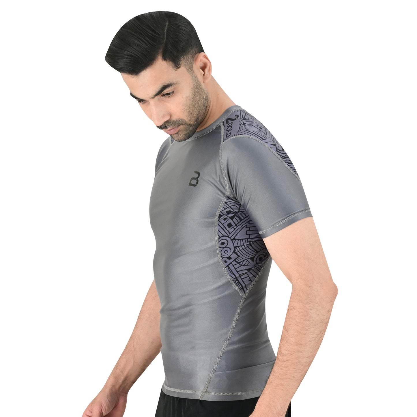 2BOLD Men’s Grey No-Gi Jiu Jitsu Rash Guard | BJJ & MMA Performance Top