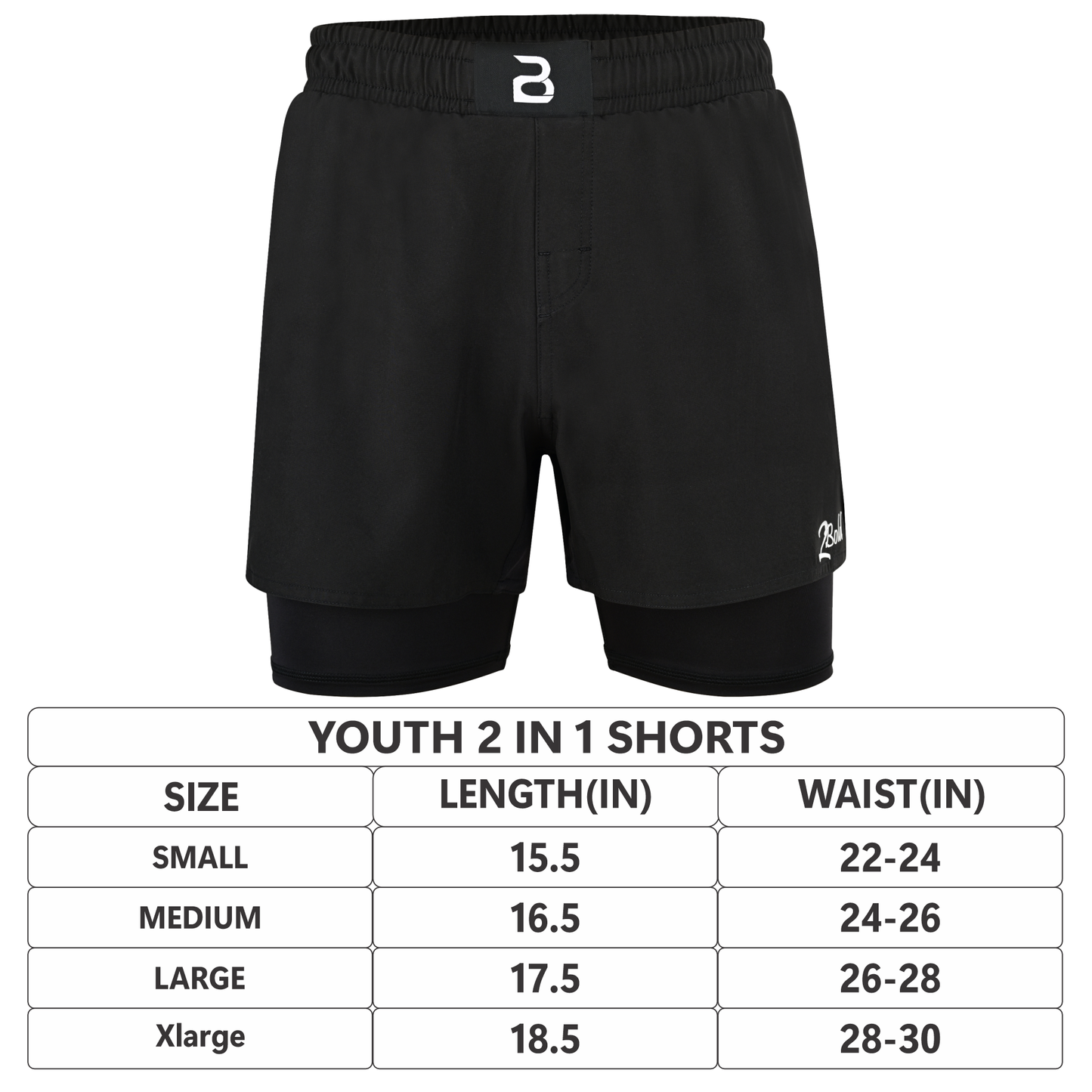 2BOLD Youth Red Black Hybrid Athletic Shorts | Compression Lined Boys Sports Shorts