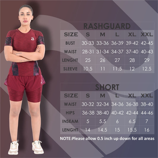 2Bold Blue Women’s MMA Rash Guard and Shorts Set – BJJ, No-Gi, Grappling, Jiu-Jitsu, Muay Thai, Training & Workout Gear