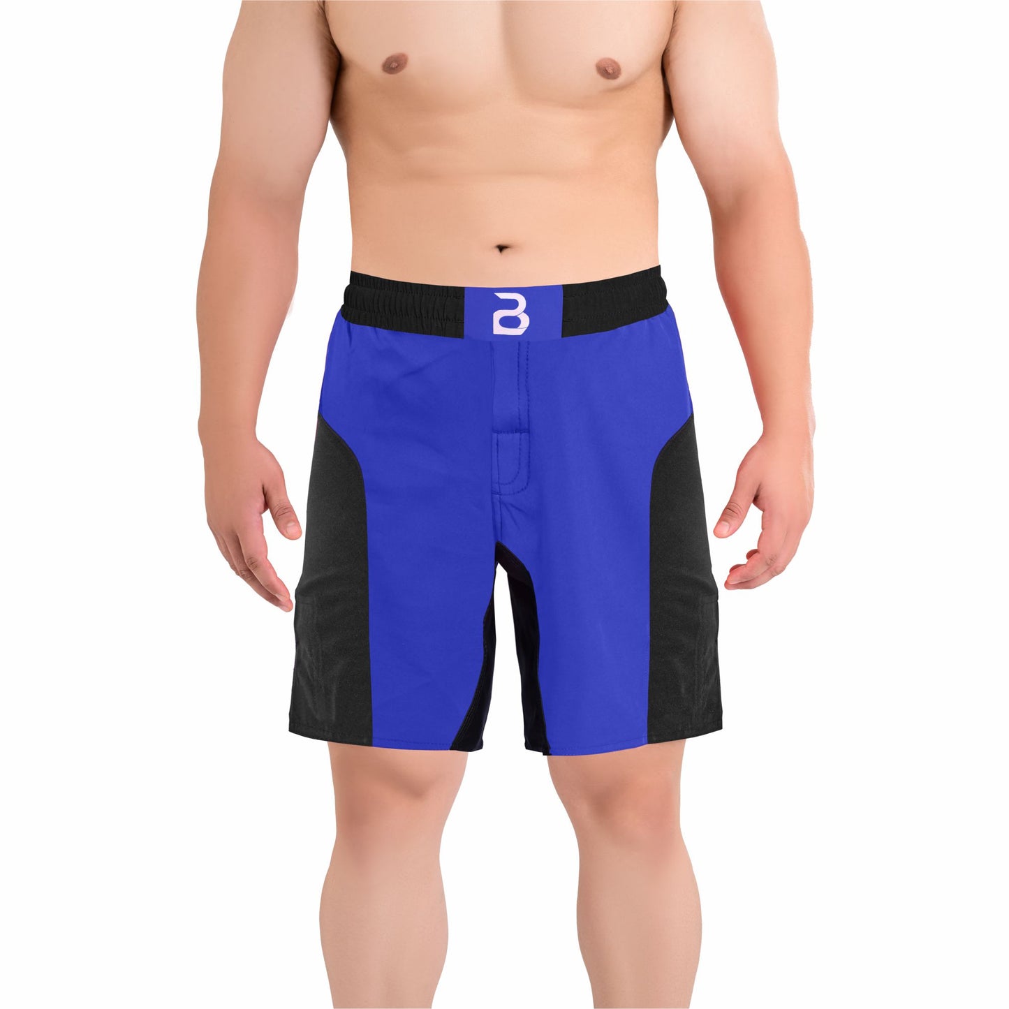 MMA Blue\Black Grappling Shorts –BJJ, Jiu Jitsu, Muay Thai, Training Fight Shorts for Men