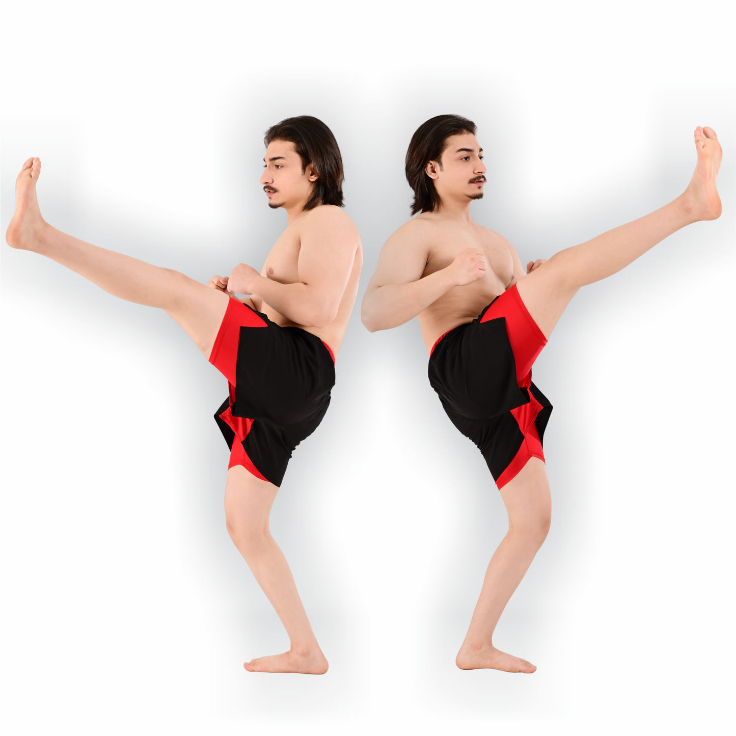 2BOLD Men’s Red Black Compression Lined Workout Shorts – MMA, Gym, Running