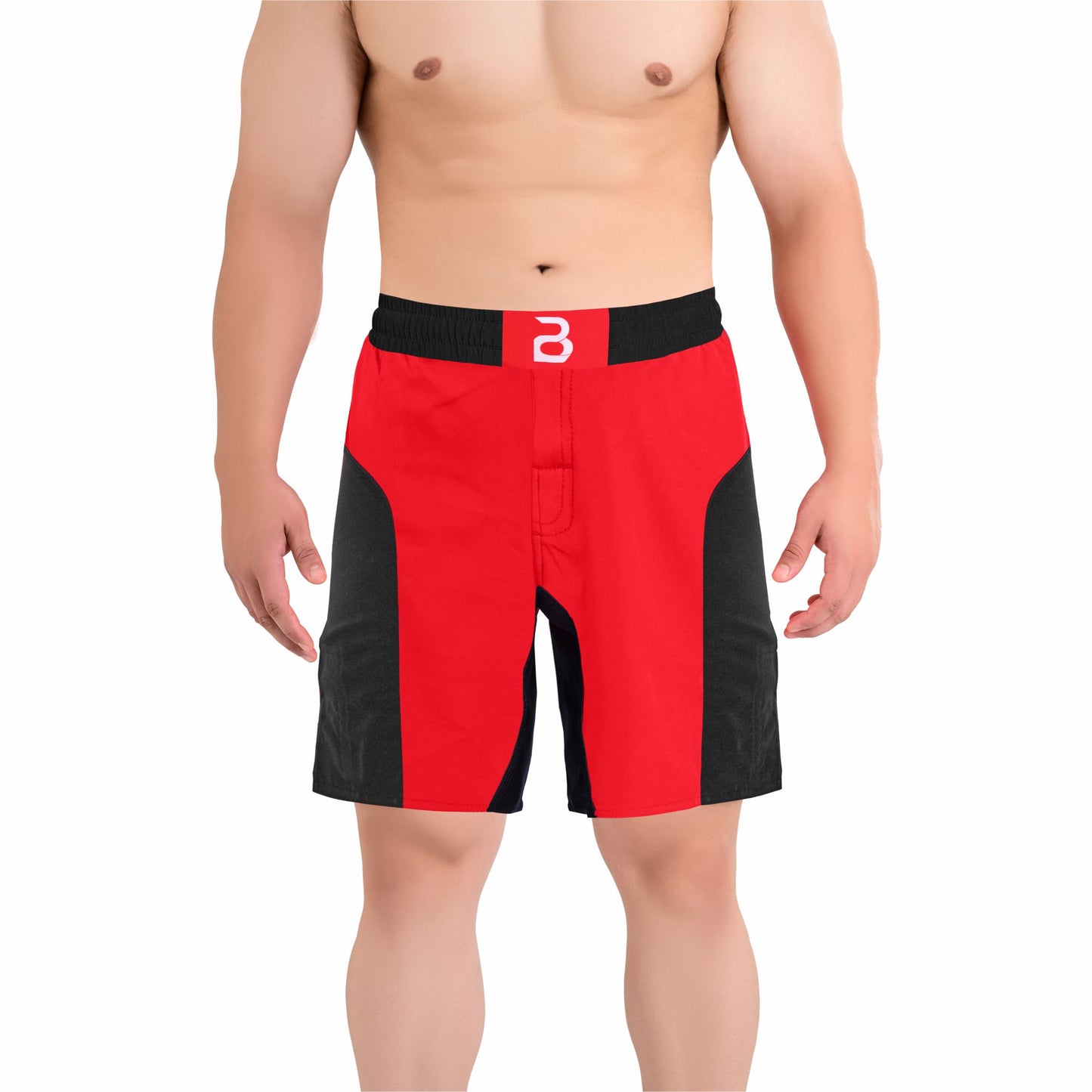 MMA Red\Black Grappling Shorts –BJJ, Jiu Jitsu, Muay Thai, Training Fight Shorts for Men