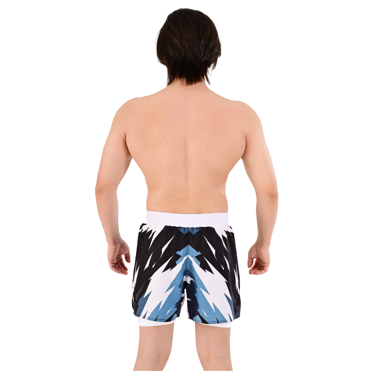 2Bold Men's Navy Blue Hybrid Training Shorts – 2-in-1 MMA, BJJ, Running, Gym, Yoga, Sports Shorts with Phone Pocket