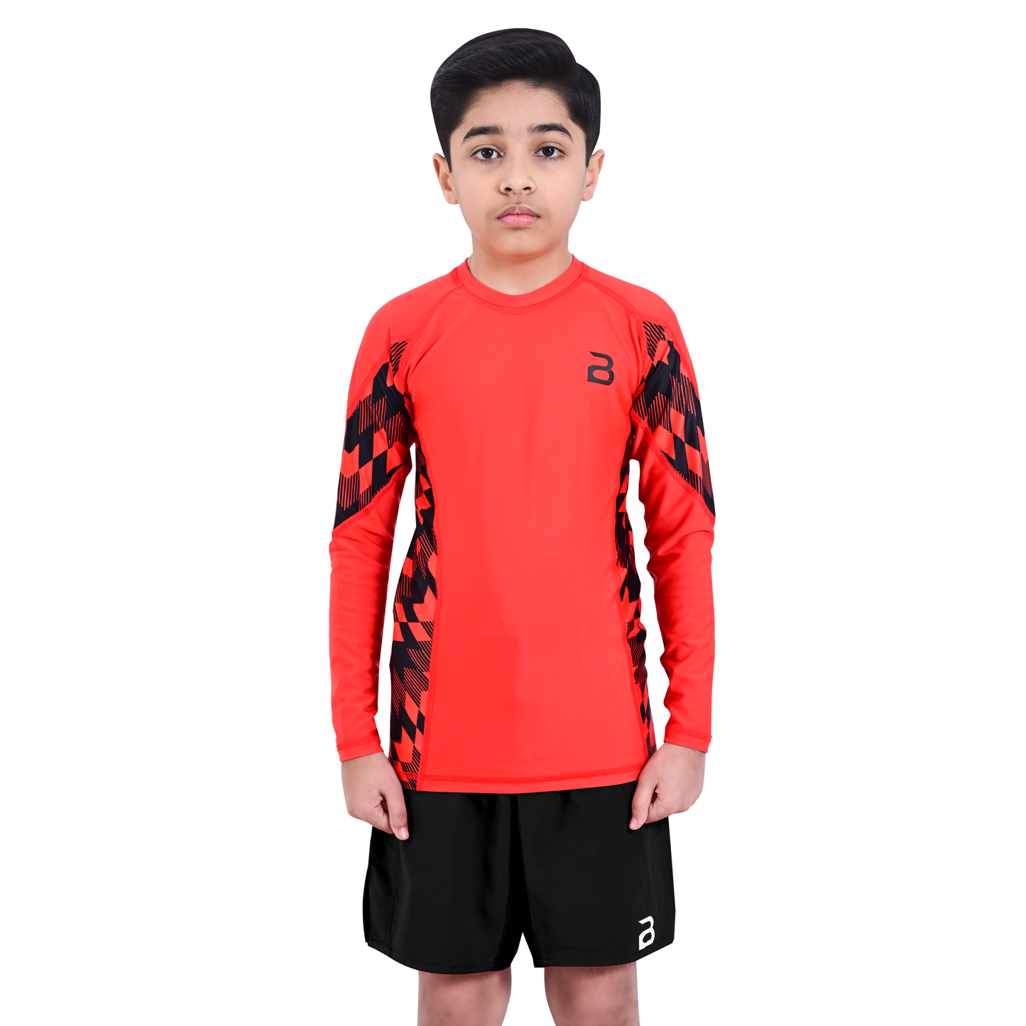 Kids Orange BJJ Rash Guard and MMA Shorts Set – Youth No-Gi Jiu Jitsu, Grappling, Training Gear