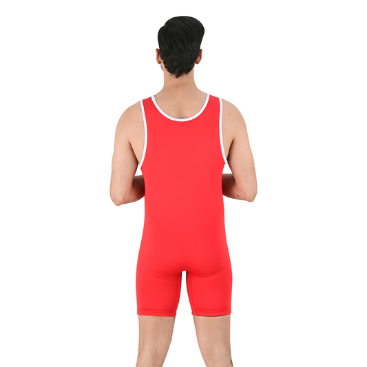 2Bold Red Wrestling Singlet for Men – BJJ, MMA, No-Gi, Grappling Compression Suit