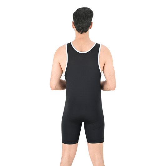 2Bold Black Wrestling Mens Singlet – BJJ, MMA, No-Gi, Grappling Compression Suit
