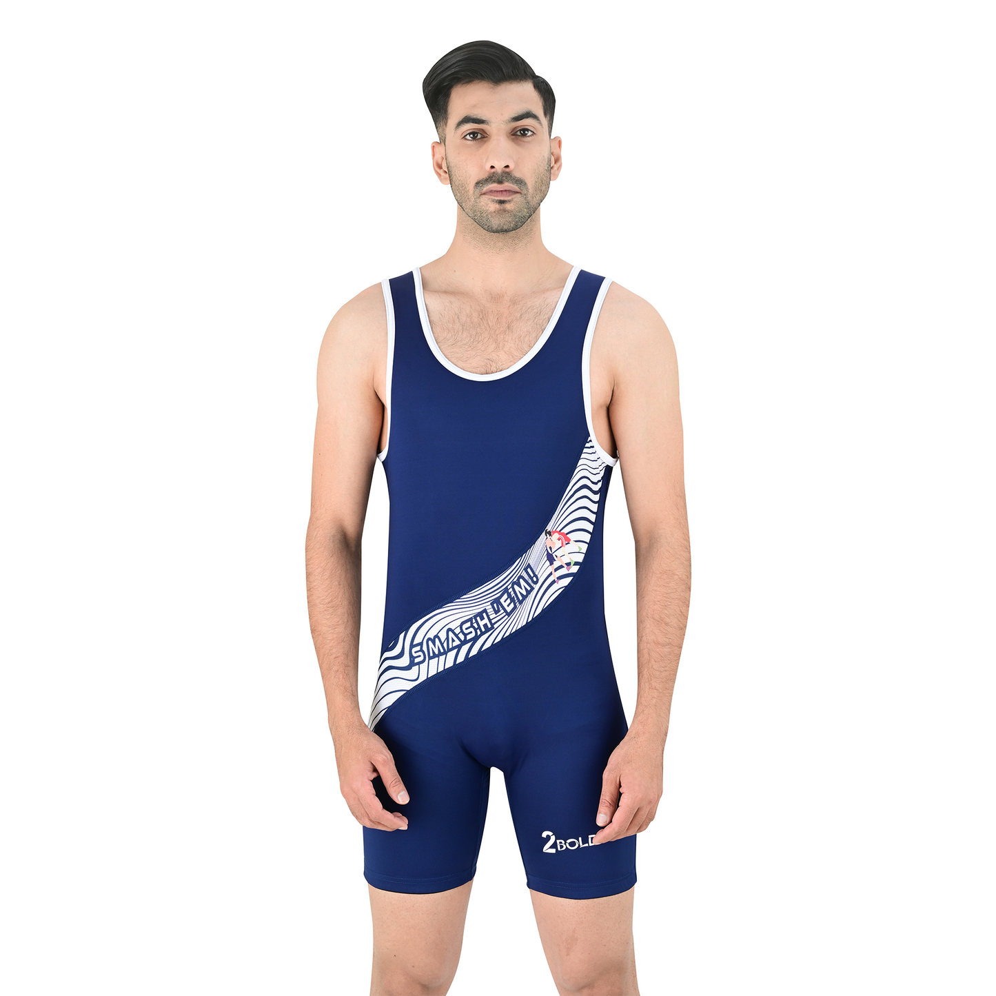 2Bold Blue Wrestling Uniform for Men – BJJ, MMA, No-Gi, Grappling Compression Suit