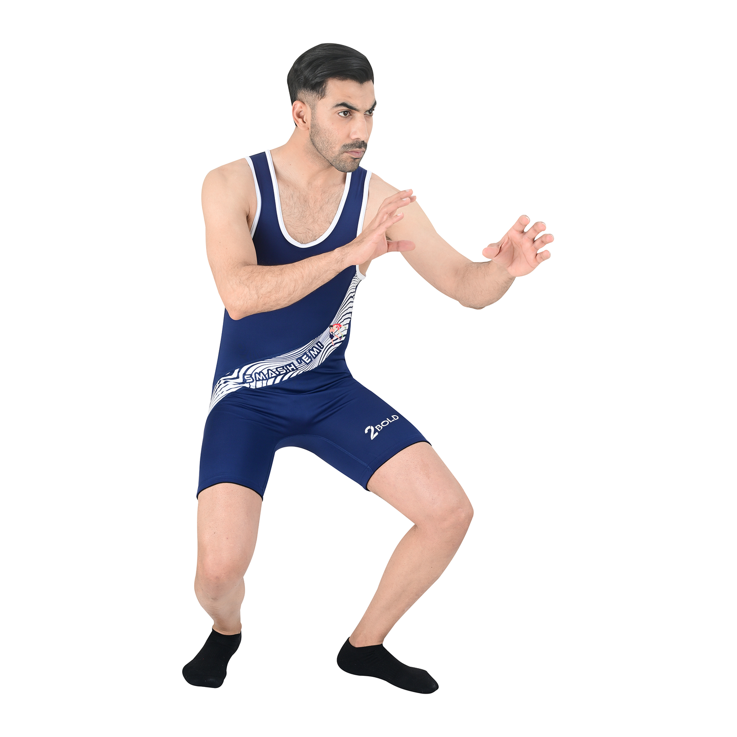 2Bold Blue Wrestling Uniform for Men – BJJ, MMA, No-Gi, Grappling Compression Suit