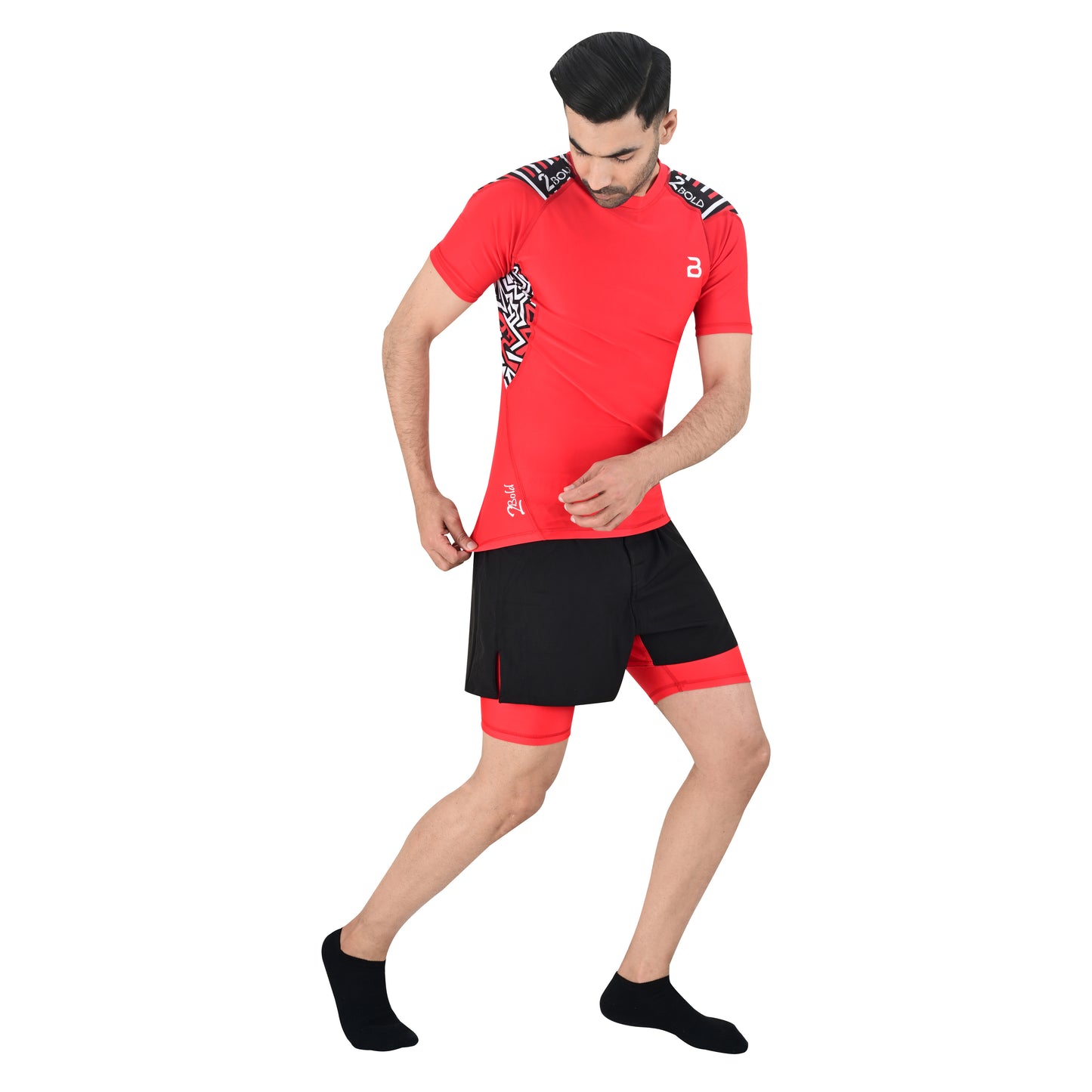 2BOLD Red Jiu Jitsu Rash Guards – Short Sleeve Mens Rash Guard