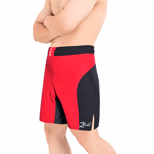 MMA Black-Red Grappling Shorts –BJJ, Jiu Jitsu, Muay Thai, Training Fight Shorts for Men