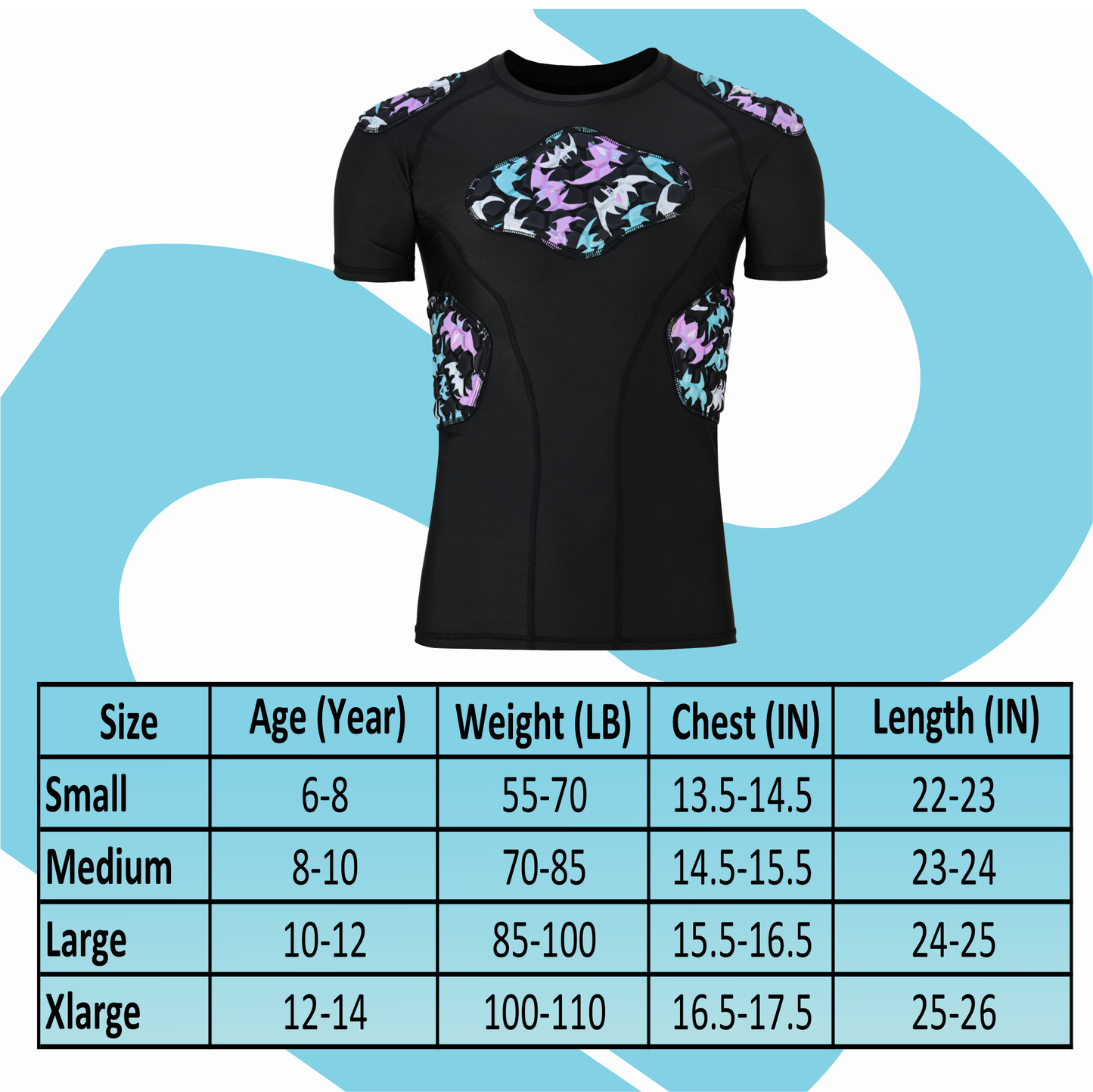 Black Kids Padding padding Shirt Bat