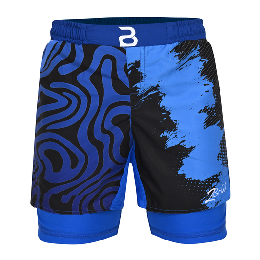 2BOLD Kids Blue-Black 2-in-1 Hybrid Shorts – Built for Young Athletes