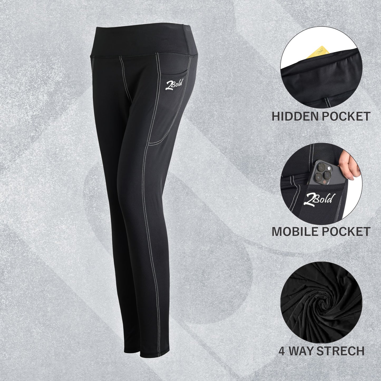 Women’s Workout Leggings with Pockets – High-Waisted Yoga, Running & Gym Tights | Breathable & Stretchy Fit